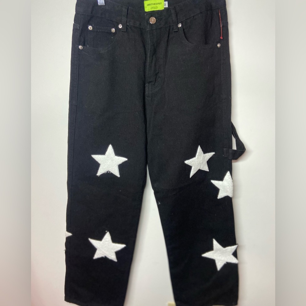 Ambition Black Jeans with White Star Accents